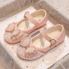 Girls’ Glitter Rhinestone Ballet Flats – Party & Wedding Shoes