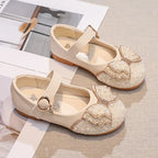Girls’ Glitter Rhinestone Ballet Flats – Party & Wedding Shoes