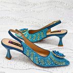 Italian Butter-fly Design Wedding Shoes with Bag Set EDS59
