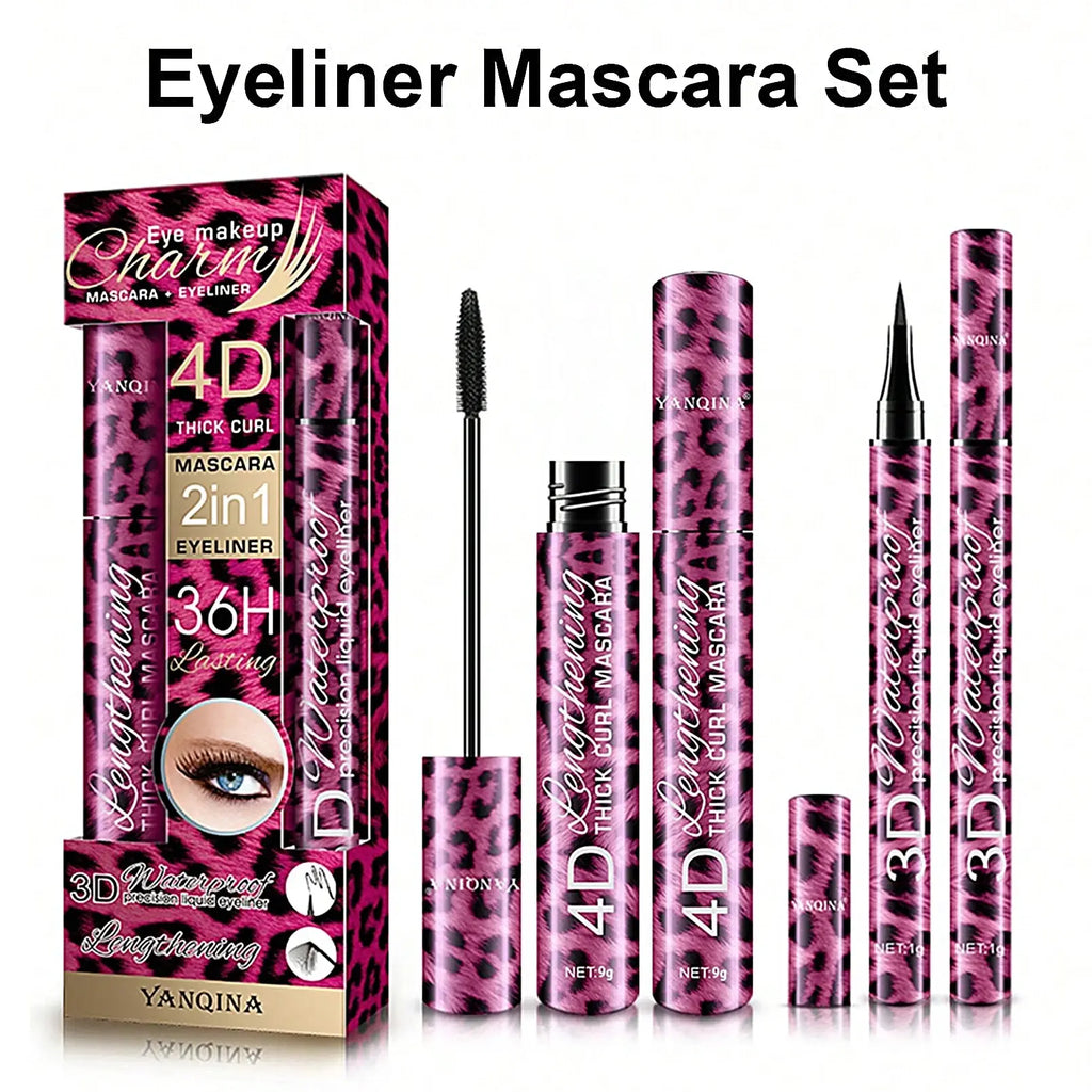 Waterproof Eye Makeup Set – Eyeliner, Mascara & Brow Pencil