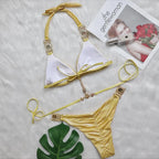 Shimmer Crystal Halter Bikini Set