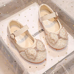 Girls’ Glitter Rhinestone Ballet Flats – Party & Wedding Shoes