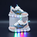 Kids’ LED Dinosaur Sneakers – Breathable Light-Up Shoes