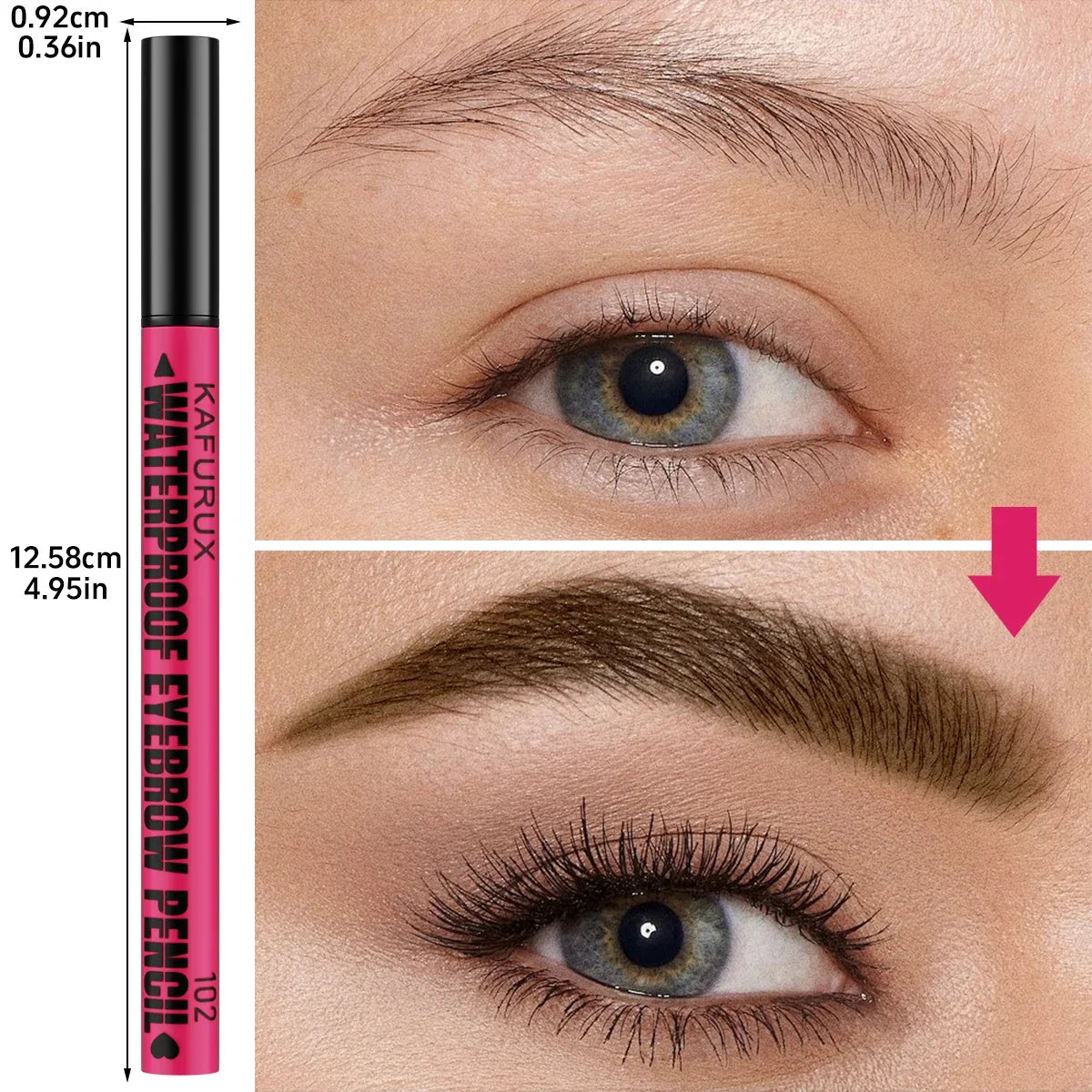 Waterproof 4-Tip Brow Pen – Natural Hair-Stroke Eyebrow Pencil