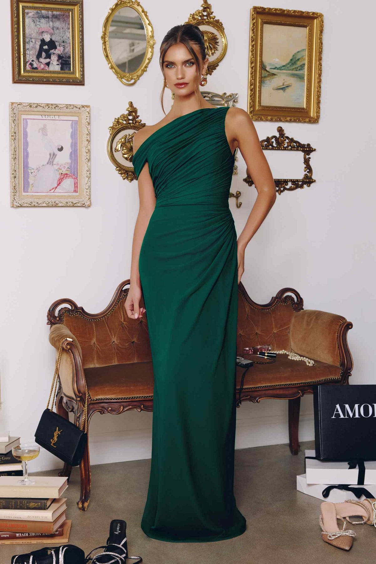 One-Shoulder Chiffon Formal Gown