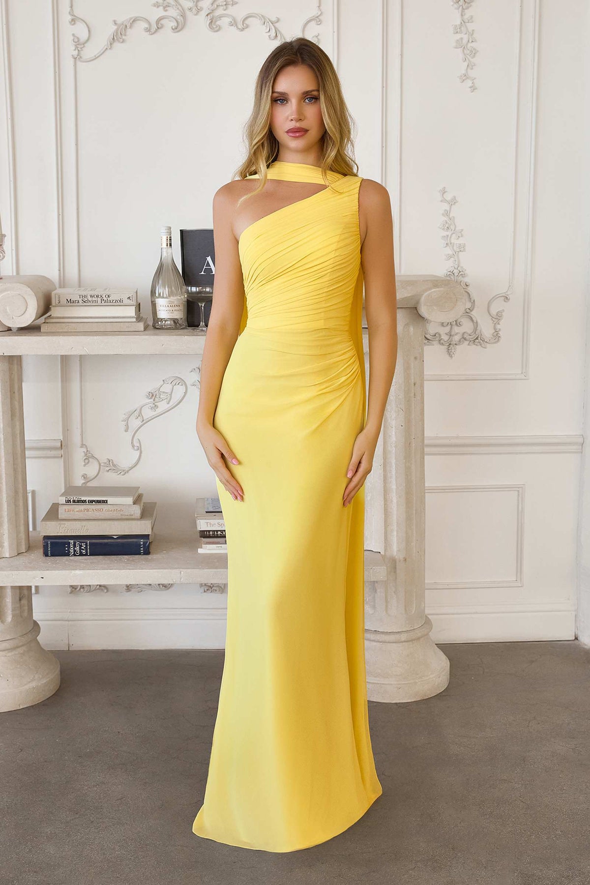 One-Shoulder Chiffon Formal Gown