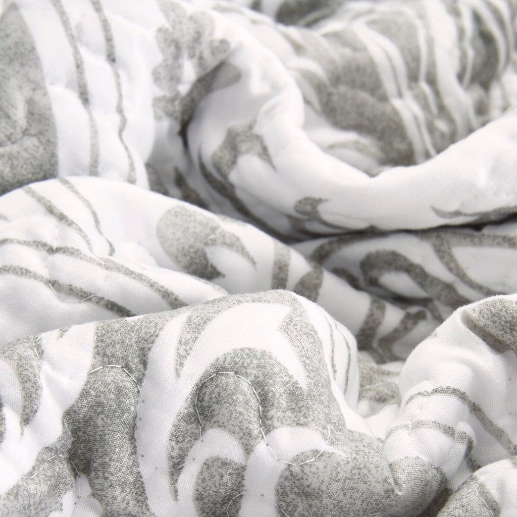 Grey Matelassé Pillow Cover