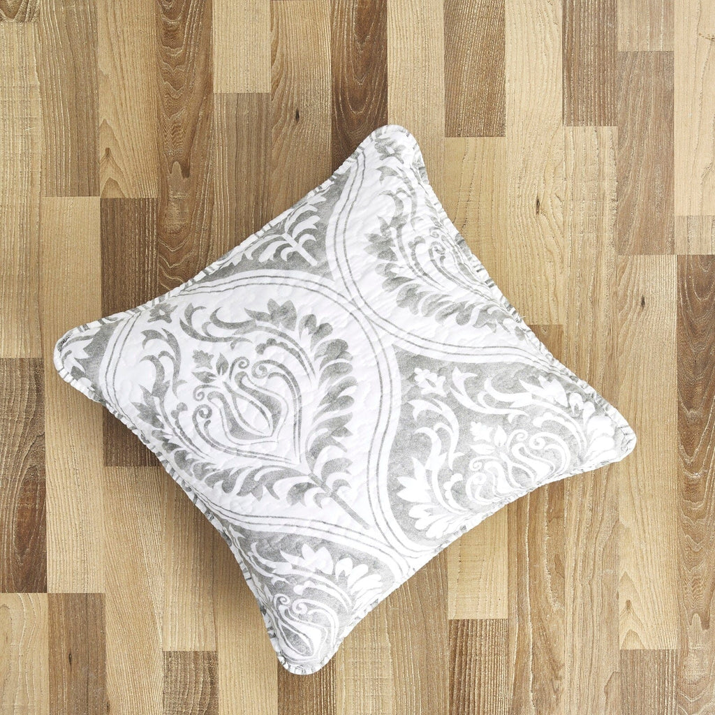 Grey Matelassé Pillow Cover