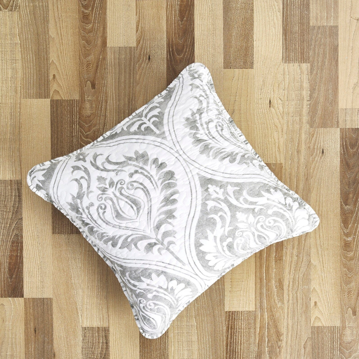 Grey Matelassé Pillow Cover