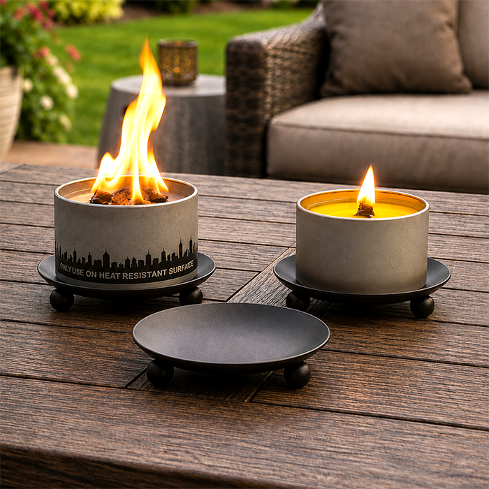 Black Wrought Iron Trivet & Candle Holder