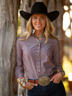 Women’s Brown Chambray Western Shirt