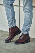 CALTO 3.2-Inch Taller Dark Brown Leather Boots Y41081