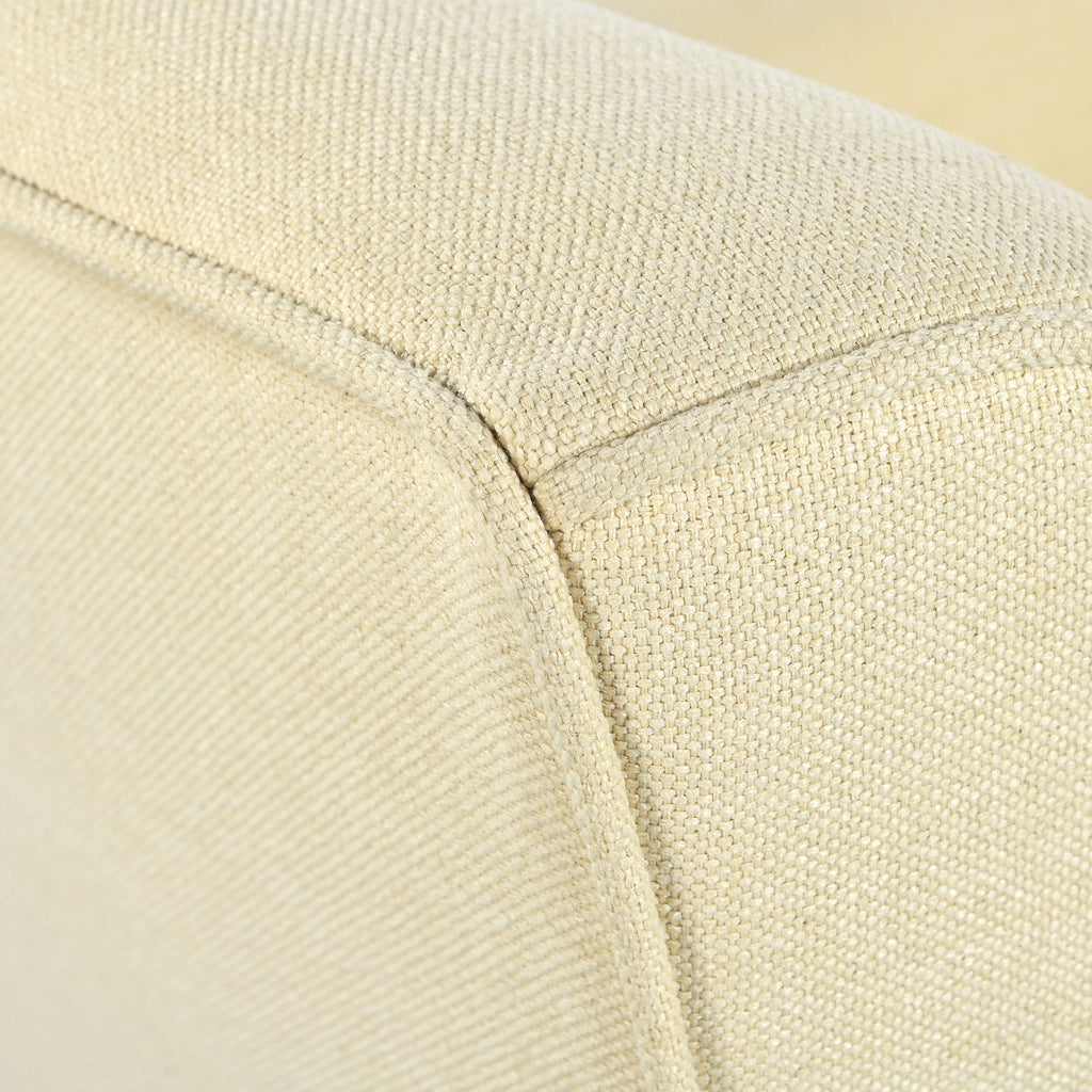 Mid-Century Modern Armchair - Tufted Fabric Accent Chair with Solid Wood Legs