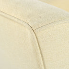 Mid-Century Modern Armchair - Tufted Fabric Accent Chair with Solid Wood Legs