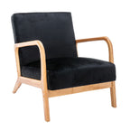 Classic Mid-Century Accent Chair with Open Wood Frame & Plush Cushioning
