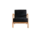 Classic Mid-Century Accent Chair with Open Wood Frame & Plush Cushioning