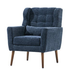 Modern Chenille Accent Armchair with Lumbar Pillow