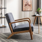 Classic Mid-Century Accent Chair with Open Wood Frame & Plush Cushioning