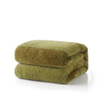 Olive Chartreuse Embossed Sherpa Blanket