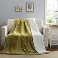 Olive Chartreuse Embossed Sherpa Blanket