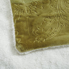 Olive Chartreuse Embossed Sherpa Blanket