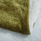 Olive Chartreuse Embossed Sherpa Blanket