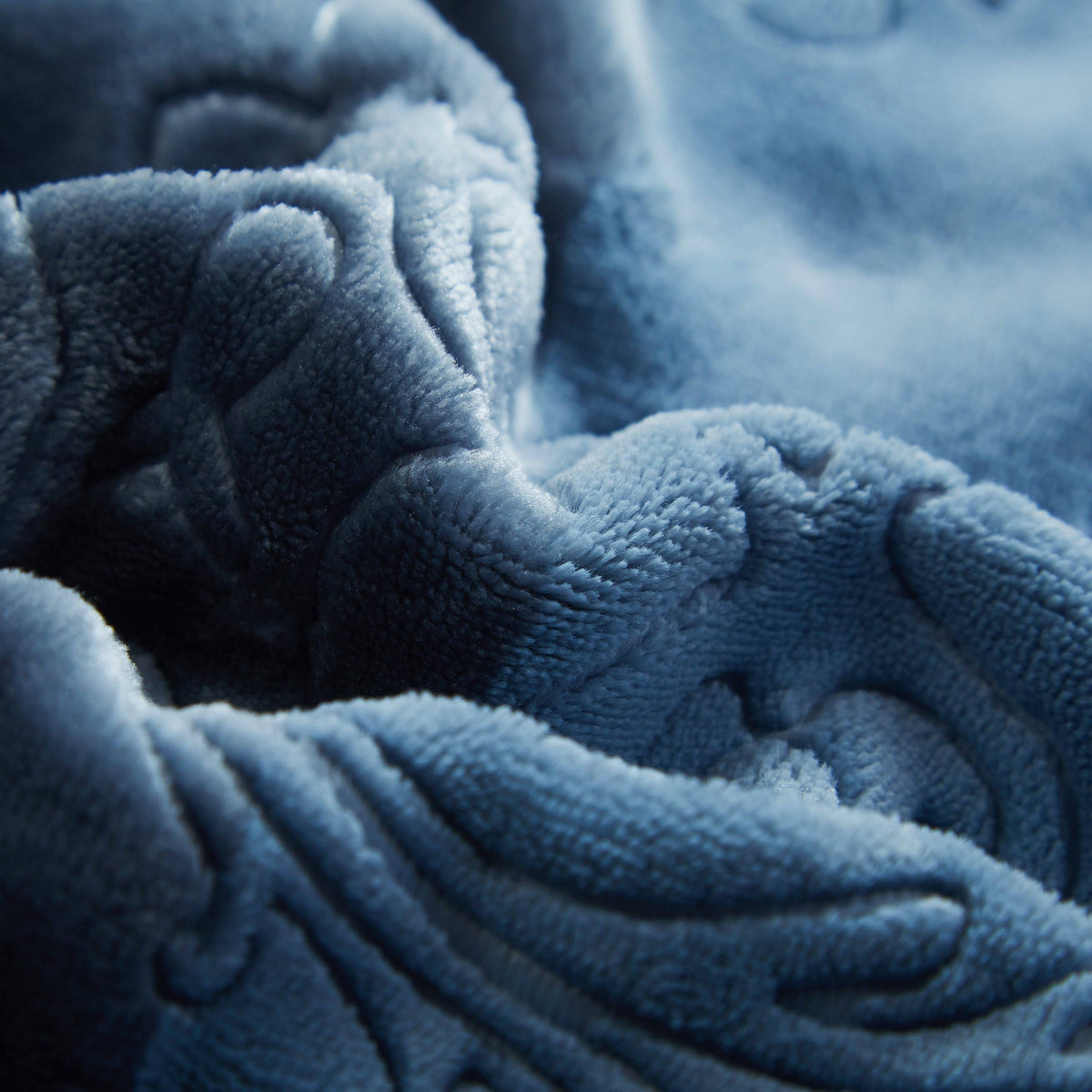 Rainy Day Grey Blue Embossed Sherpa Blanket
