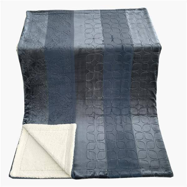 Rainy Day Grey Blue Embossed Sherpa Blanket