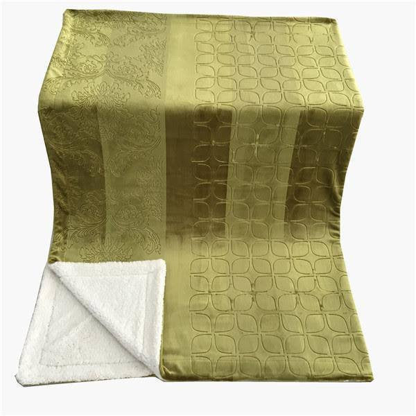 Olive Chartreuse Embossed Sherpa Blanket