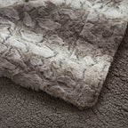 Silver Snow Giraffe Faux Fur Throw Blanket