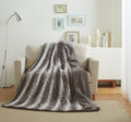 Silver Snow Giraffe Faux Fur Throw Blanket