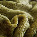 Olive Chartreuse Embossed Sherpa Blanket