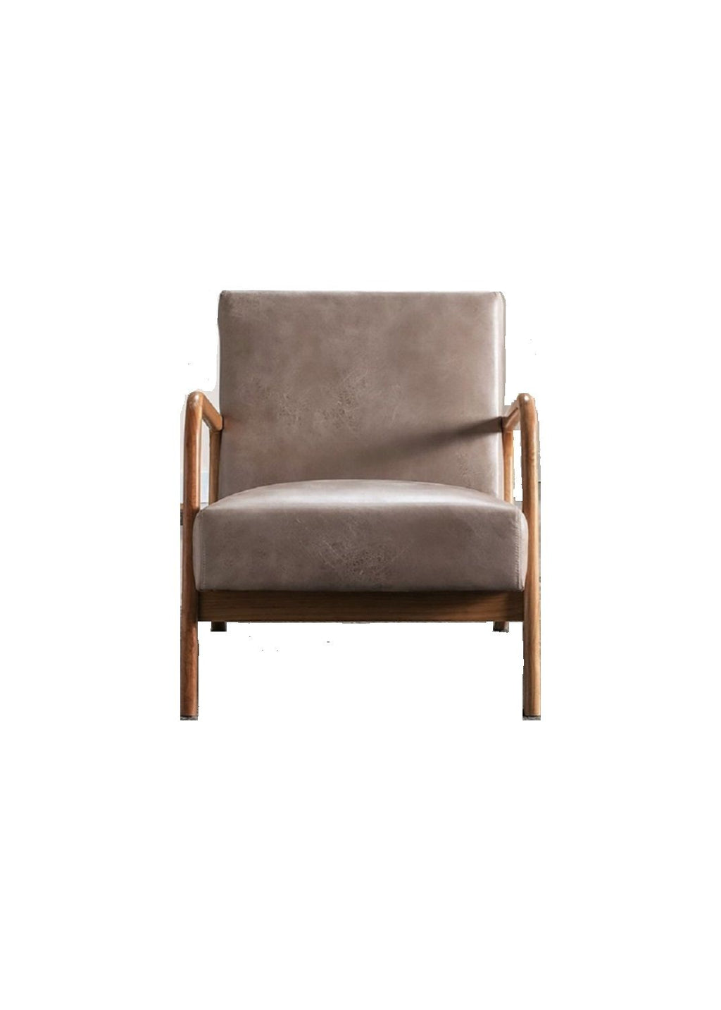 Classic Mid-Century Accent Chair with Open Wood Frame & Plush Cushioning