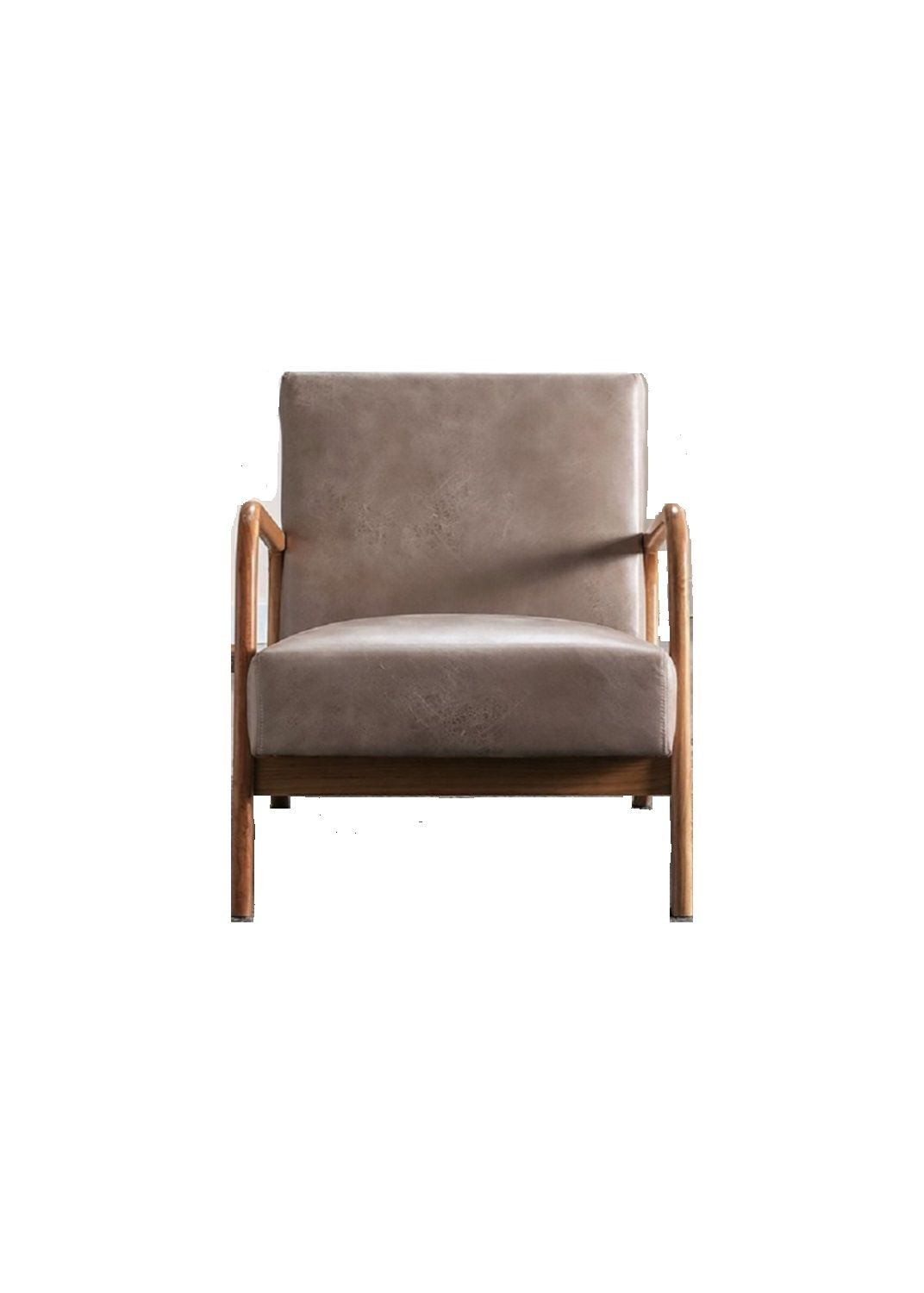 Classic Mid-Century Accent Chair with Open Wood Frame & Plush Cushioning