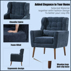 Modern Chenille Accent Armchair with Lumbar Pillow