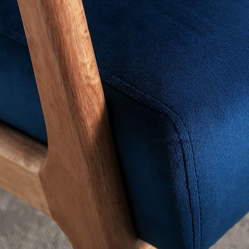 Classic Mid-Century Accent Chair with Open Wood Frame & Plush Cushioning