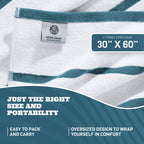 Oversized Cotton Striped Beach Towels – 4 Pack, Light Blue
