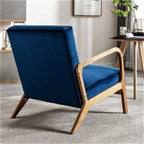 Classic Mid-Century Accent Chair with Open Wood Frame & Plush Cushioning