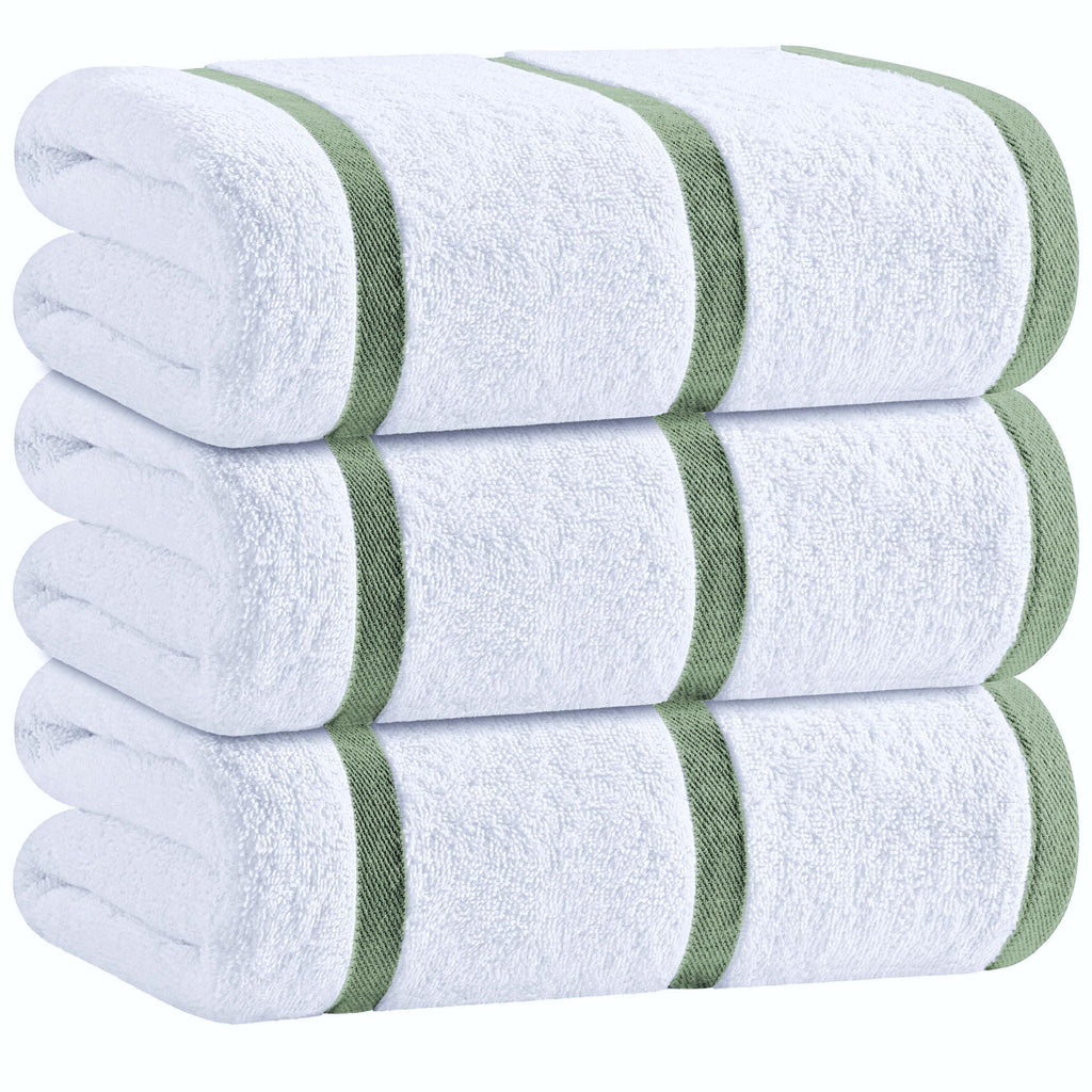 Oversized Cotton Striped Pool & Beach Towels – 3 Pack