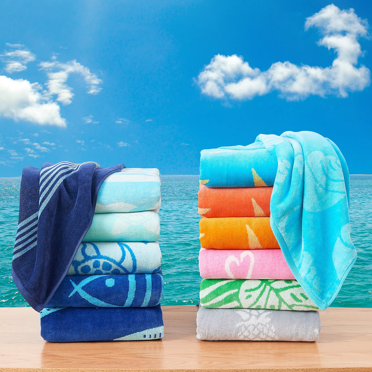 Cotton Velour Beach Towel - Maui Collection