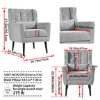 Modern Chenille Accent Armchair with Lumbar Pillow