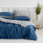 Two-Tone Bamboo Viscose Duvet Cover + 2 Shams Set