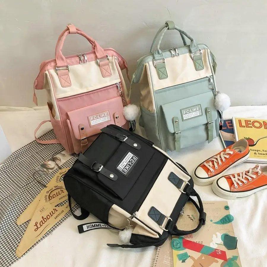 Durable Backpacks for School Teenagers Girls Designer Patchwork Bagpack With Cute Ring Bag For Travel, Laptop, Backpack Women Notebook