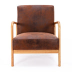 Classic Mid-Century Accent Chair with Open Wood Frame & Plush Cushioning
