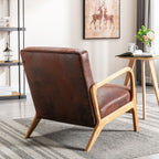 Classic Mid-Century Accent Chair with Open Wood Frame & Plush Cushioning