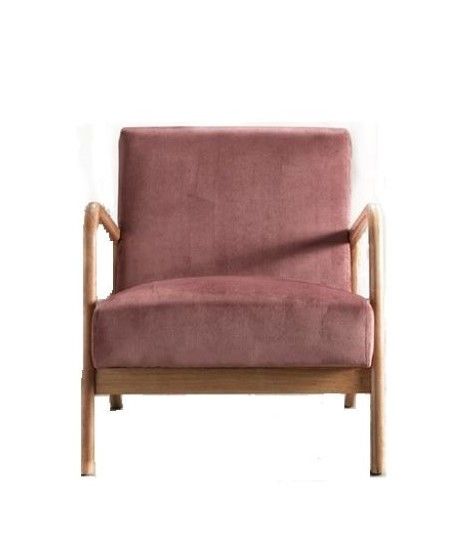 Classic Mid-Century Accent Chair with Open Wood Frame & Plush Cushioning
