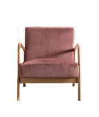 Classic Mid-Century Accent Chair with Open Wood Frame & Plush Cushioning