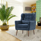 Modern Chenille Accent Armchair with Lumbar Pillow