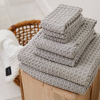 Geometry Waffle Bath Towel – Stone Gray