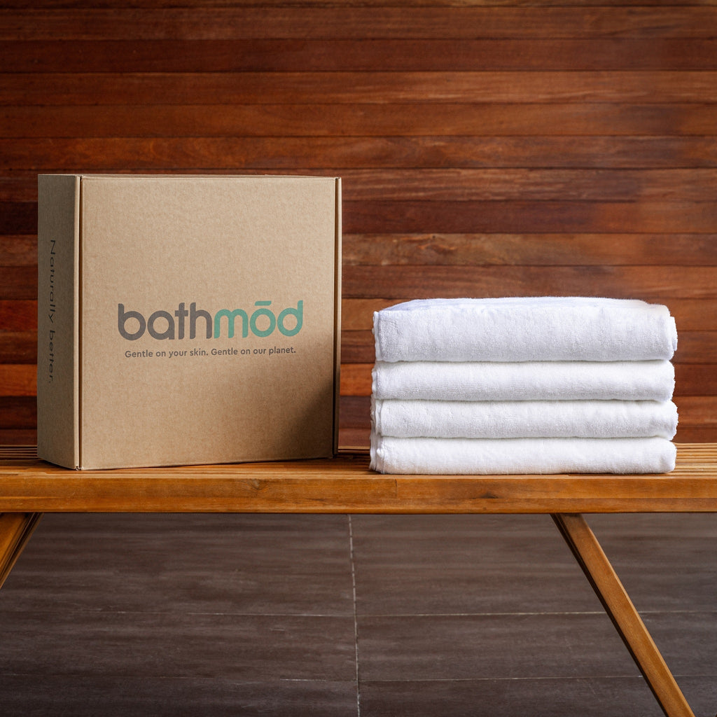 Luxury Organic Turkish Cotton Bath Towels – 4 Pack  Description